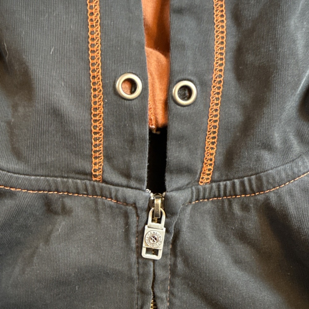 Vintage Harley Davidson Genuine MotorClothes Full Zip Hoodie Blk Gray Wings 2XL - Picture 7 of 11